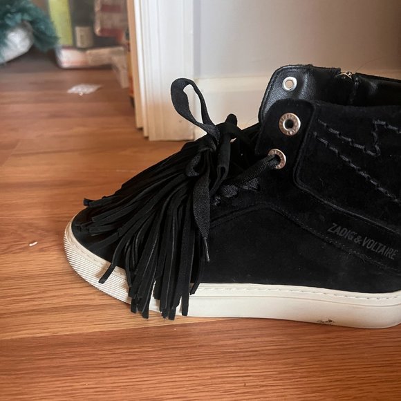 Zadig & Voltare suede sneakers with fringe - Picture 6 of 6